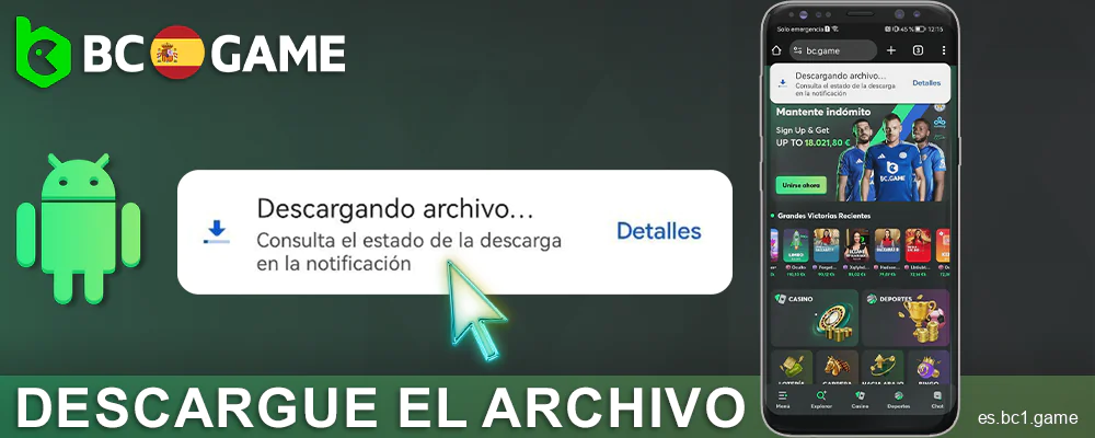 Descarga el archivo APK de BC.Game ES