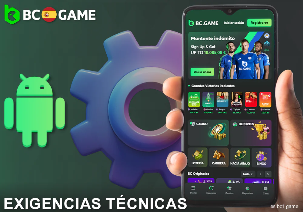 Requisitos del sistema de la aplicación BC.Game ES para Android