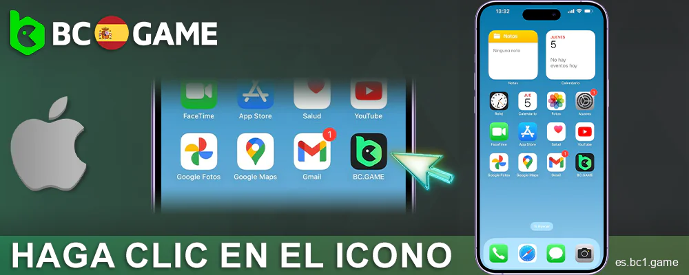 Inicia la aplicación BC.Game ES en iOS