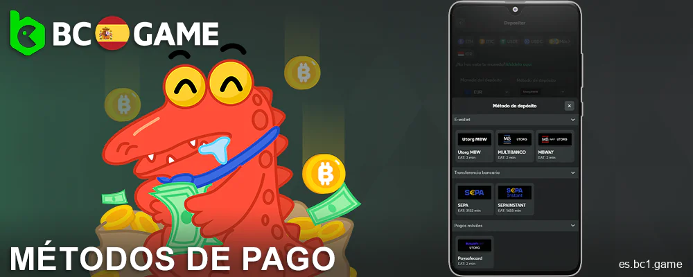 Banca en la app BC.Game para jugadores españoles