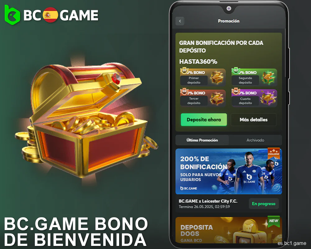 Bonificación por primer depósito en la app BC.Game España