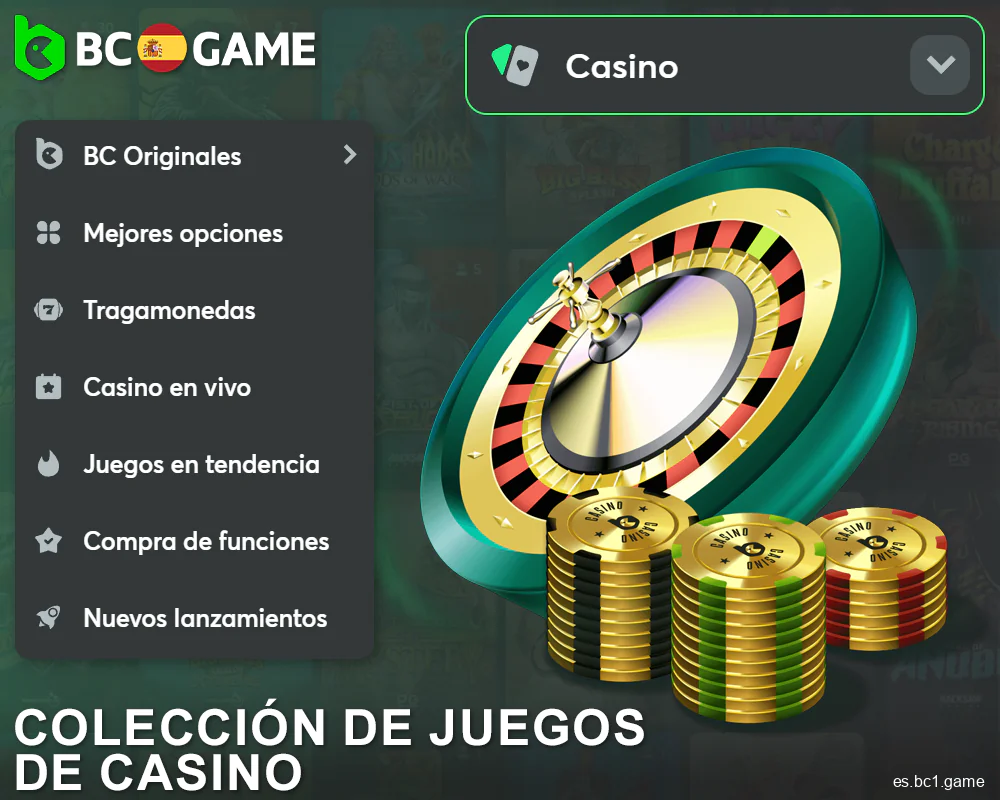 Opciones de juego de casino en BC.Game España