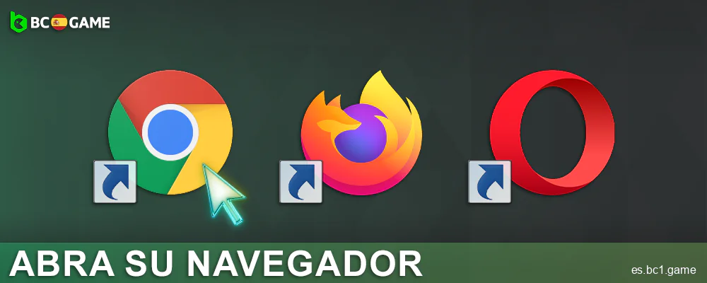 Abre tu navegador BC.Game España favorito