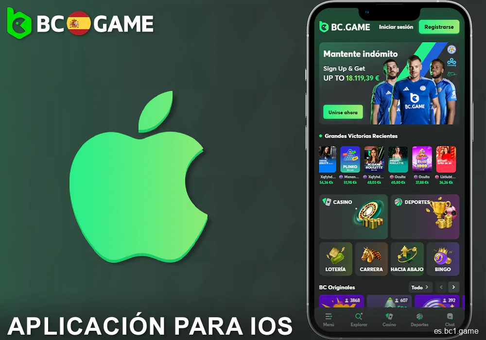 Aplicación BC.Game España para iOS